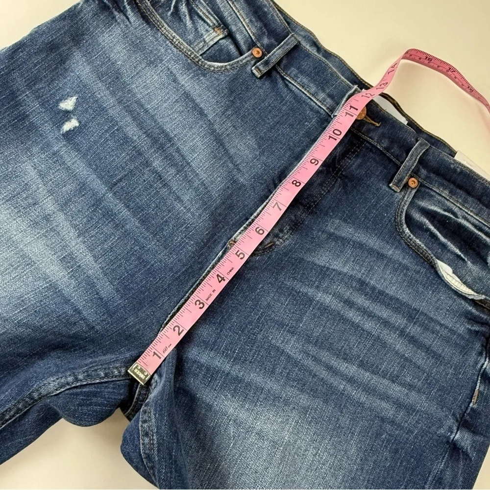 Loft Jeans Womens Size 12 31 Blue High Rise Waist Straight Crop Raw Hem NWT